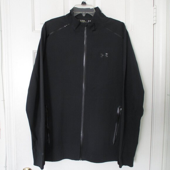Under Armour Mens L/S Black Gore-Tex Full Zip Active Runner Windbreaker NWOT-XL*